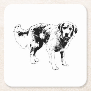 Saisonaler Hunde-Kontur-Untersetzer Rechteckiger Pappuntersetzer