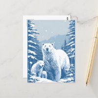 Saisonaler Winter Eisbär Liebhaber Postkarte