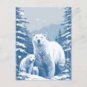 Saisonaler Winter Eisbär Liebhaber Postkarte (Vorderseite)