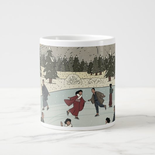 Saisonales Eislaufen Jumbo-Tasse (Vorderseite)