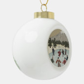 Saisonales Eislaufen Keramik Kugel-Ornament (Links)