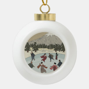 Saisonales Eislaufen Keramik Kugel-Ornament