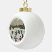 Saisonales Eislaufen Keramik Kugel-Ornament (Rechts)