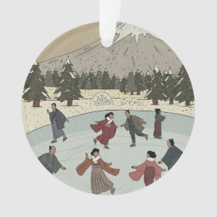 Saisonales Eislaufen Ornament