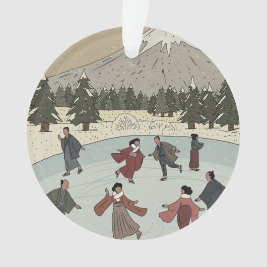 Saisonales Eislaufen Ornament (Vorderseite)