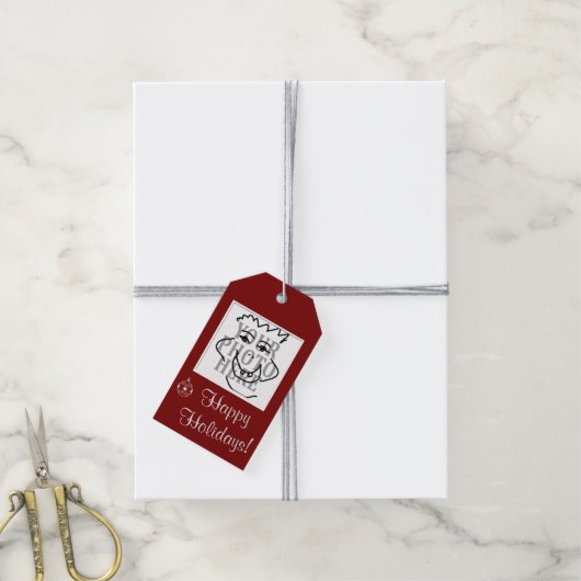 Saisonales Foto mit Grußwürfel Geschenkanhänger (Mit Garn)