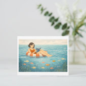 Saisonales Lesen: Sommer Postkarte (Stehend Vorderseite)