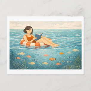 Saisonales Lesen: Sommer Postkarte