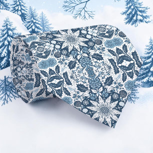 Saisonales Winter-Schneeflockenmuster-Halstuch Krawatte