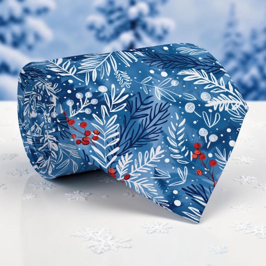 Saisonales Winterblau-Muster-Halstuch Krawatte