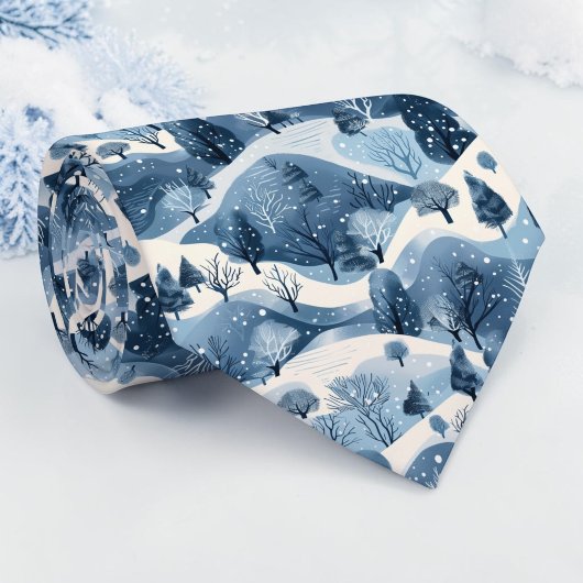 Saisonales Winterblau-Muster-Halstuch Krawatte