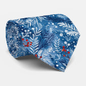 Saisonales Winterblau-Muster-Halstuch Krawatte (Gerollt)