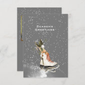 SAISONEN GREETING WINTER SCENE MIT EISEN-SKATEN (Vorne/Hinten)