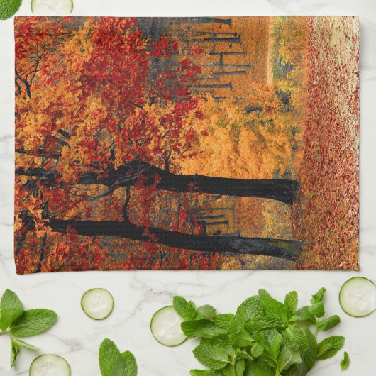 Saisonfarben des Herbstes Geschirrtuch (Gefaltet)