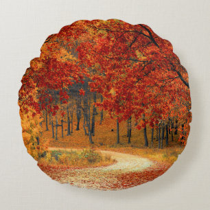 Saisonfarben des Herbstes Rundes Kissen