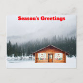 Saisongrusskabine in Schneekarte Postkarte (Vorderseite)