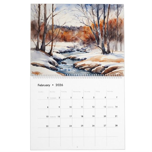 Saisonkalender 2026 | Wasserfarbe Kalender (Feb 2026)