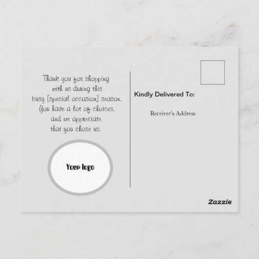 Saisonkunde Postkarte (Rückseite)