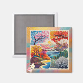 "Saisonlandschaften leben" Magnet (Vorderseite/Rückseite)