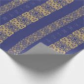 SaisonOrnamentic justierbares Gruß-Blau Geschenkpapier (Ecke)