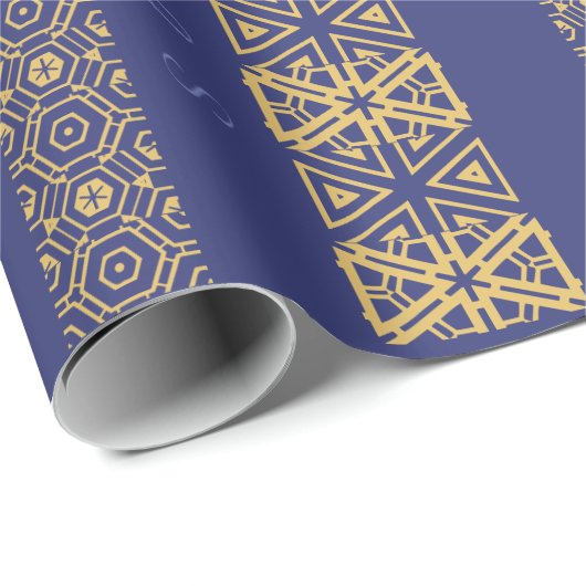 SaisonOrnamentic justierbares Gruß-Blau Geschenkpapier (Rolleneckpunkt)