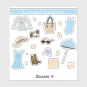 Saisonplaner-Aufkleberpack, Küstensommer Aufkleber (Blatt)