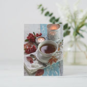 Saisonromantische Herbstbeeren leben Postkarte (Stehend Vorderseite)