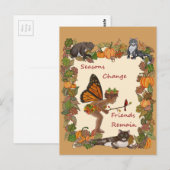 Saisons ändern T-Shirts Postkarte (Vorne/Hinten)