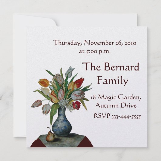 SAISON'S FRUITS/TULIPS Erntedank Dinner Eis Einladung (Rückseite)