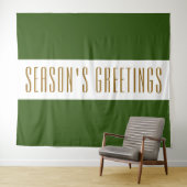 SAISON'S GREETINGS Forest Green White Stripes Wandteppich (Beispiel (Horizontal))