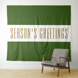 SAISON'S GREETINGS Forest Green White Stripes Wandteppich