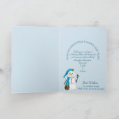 SAISON'S GREETINGS - SNOWMAN DURCH FENSTER FEIERTAGSKARTE (Innenseite)