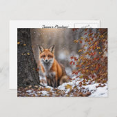 Saisons Gruß Weihnachtsfox und Schnee Feiertagspostkarte (Vorne/Hinten)