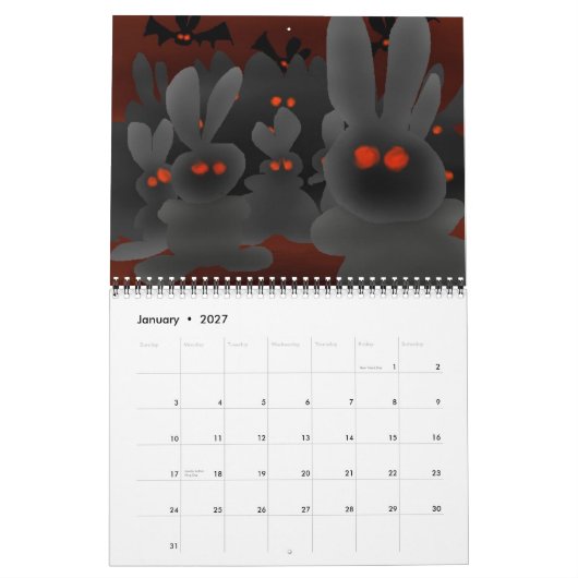 Saisons mit den Vampire Bunnies aus den Mars! Kalender (Jan 2027)