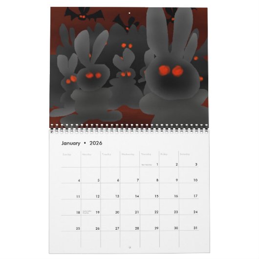 Saisons mit den Vampire Bunnies aus den Mars! Kalender (Jan 2026)