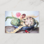 SAISON'S OBITS, KÜNSTLER, PINKROSE,STRAWBERRIES VISITENKARTE (Rückseite)