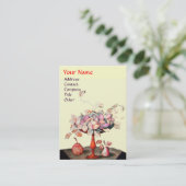 SAISON'S OBSTVASE, BLUME, BLÄTTER PEARS MONOGRAM VISITENKARTE (Stehend Vorderseite)