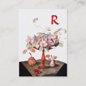 SAISON'S OBSTVASE, BLUME, BLÄTTER PEARS MONOGRAM VISITENKARTE (Rückseite)