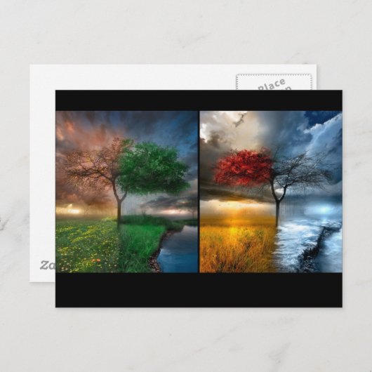 Saisons Postkarte (Vorne/Hinten)