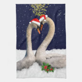 Saisonschwäne Weihnachtsküche Handtuch (Vertikal)