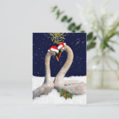 Saisonschwäne Weihnachtspostkarte Feiertagspostkarte (Stehend Vorderseite)
