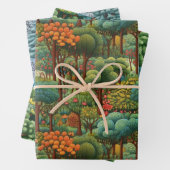 Saisonwaldszenen: Winter, Sommer und Herbst Geschenkpapier Set (Beispiel)