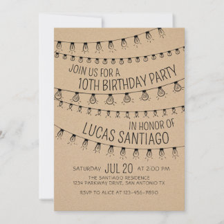 Saitenbeleuchtung Einladung zum Geburtstag