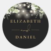 Saitenbeleuchtung Gastgeschenk Hochzeit Blütenschw Runder Aufkleber (Vorderseite)