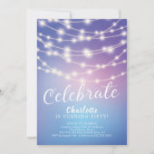 Saitenbeleuchtung zum Geburtstag Einladung (Vorderseite)