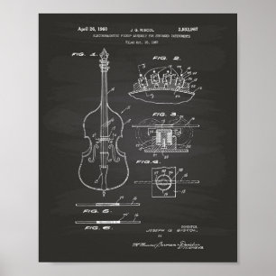 Saiteninstrumente 1960 Patentkunst Tafel Poster