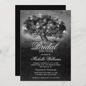 Saitenleuchten altes Eichenbaum rustikales Brautpa Einladung (Vorne/Hinten)