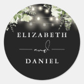 Saitenleuchten bläserschwarz und weiß Gastgeschenk Runder Aufkleber (Vorderseite)