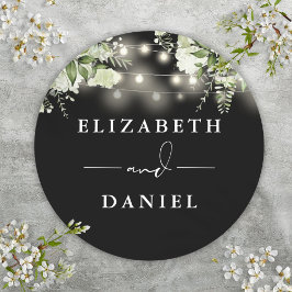 Saitenleuchten bläserschwarz und weiß Gastgeschenk Runder Aufkleber