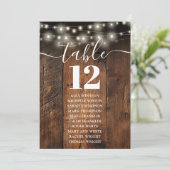 Saitenleuchten für die Tischnummer (Stehend Vorderseite)